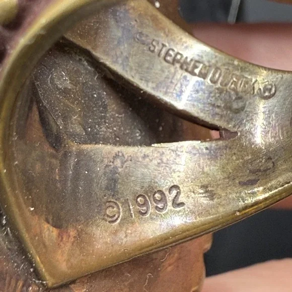 Vintage Stephen Dweck Natural Yellow Rutilated Quartz Ring Size 7.5 - Picture 8 of 9